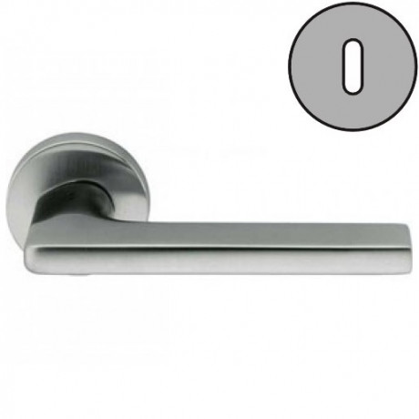 Дверная ручка Colombo Design GIRA JM11R хром матовый в комплекте с накладками под ключ для межкомнатных дверей