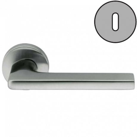 Дверная ручка Colombo Design GIRA JM11R хром матовый в комплекте с накладками под ключ для межкомнатных дверей