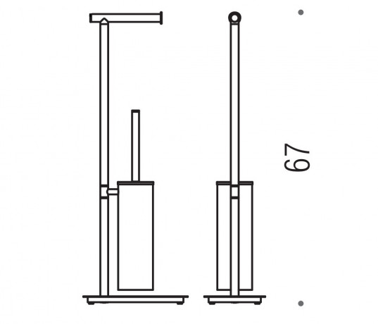 Стойка COLOMBO DESIGN SQUARE B9907 напольная с держателем туалетной бумаги и ершиком цвет хром