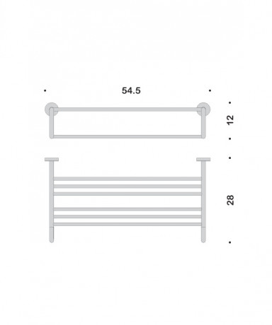 Полотенцедержатель COLOMBO DESIGN BASIC B2787 Полка двойная цвет хром