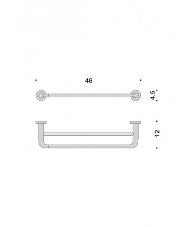 Полотенцедержатель COLOMBO DESIGN BASIC B2788 широкий двойной цвет хром