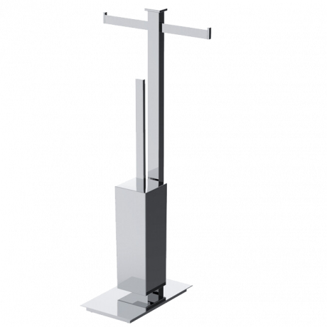 Стойка COLOMBO DESIGN UNITS B9108 напольная с двойным держателем туалетной бумаги и ершиком цвет хром